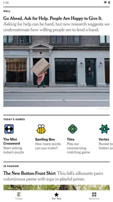 The New York Times android App screenshot 1